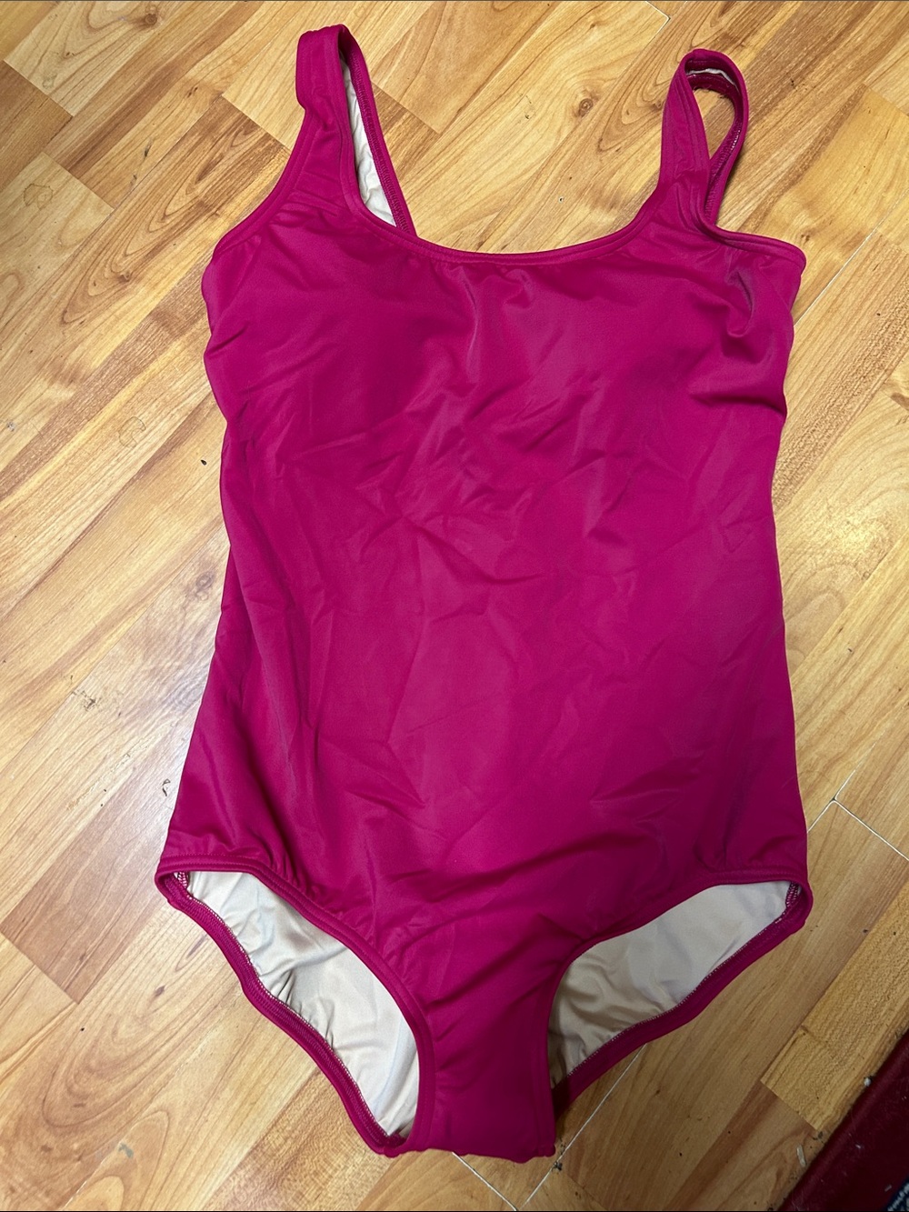 Lands' End Ladies 14 red One-Piece Swimsuit